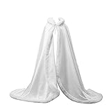 Women's Wedding Cape Bridal Wraps Fur Trimmed Hooded Cloak for Bride Poncho Full Length