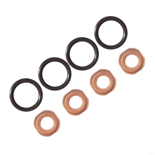 Image of Solaughguy 8x Injector Seal For Ring Set Gasket for Vauxhall For Astra G H J For Corsa C D For Meriva For Zafira B 1.7 CDTi Engines OE 55578387 5817574 DRM018S Metal