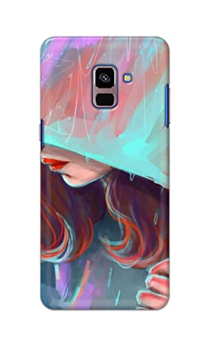 Image of PRINTFIDAA Pretty Woman Under The Umbrella Painting Printed Designer Hard Case for Samsung Galaxy A8 Plus (2018), A730F, A730F / DS Back Cover -(e) RPM1007