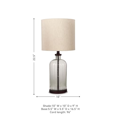 Signature Design by Ashley Bandile Modern Farmhouse 22.5" Seeded Glass Table Lamp, Bronze - Image 6