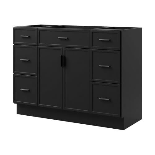 Image of 48 Inch Bathroom Vanity Without Sink, 6 Drawers & 2 Soft‑Close Doors