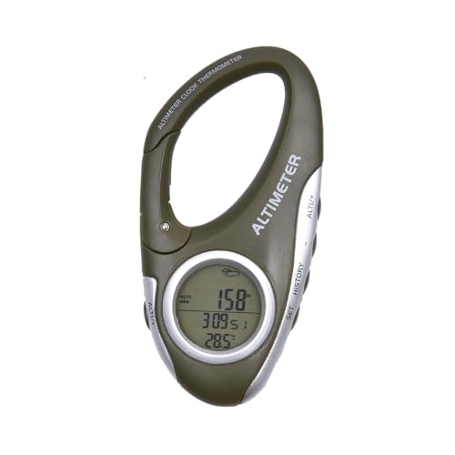 Altimetro per escursioni, altimetro elettrico multifunzione con orologio, accessori da trekking moschettone altimetro per gli amanti delle attività all'aperto