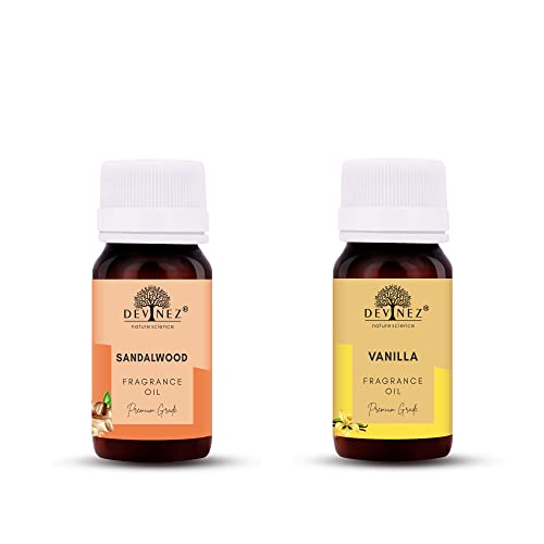 Image of Devinez Sandalwood, Vanilla Aroma Oil for Diffuser /Ultrasonic Aroma Diffuser /Tealight Diffuser /Reed Diffuser, 60ml Each