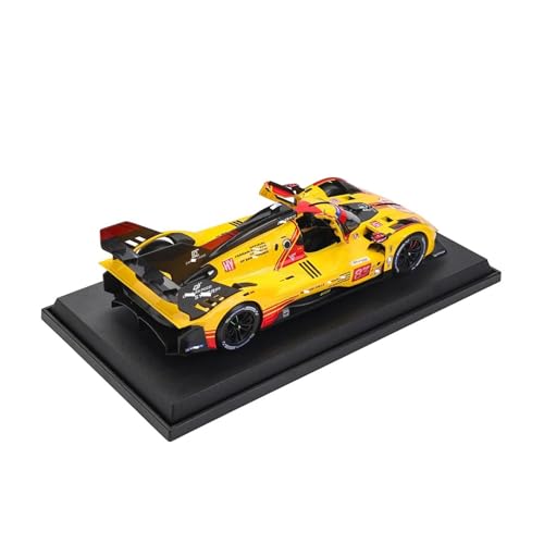 Modelo de coche de aleación HTLNUZD 1:24 amarillo miniatura 3