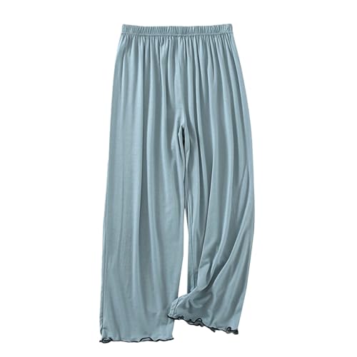 aaSccex Pantalon De Pyjama Femme - Pantalon Femme Leger Confortable Pantacourt Ample Minimaliste Pantacourt Taille Elastique Décontracté Trousers Stretch Tendance Tenue D'Intérieur Souple