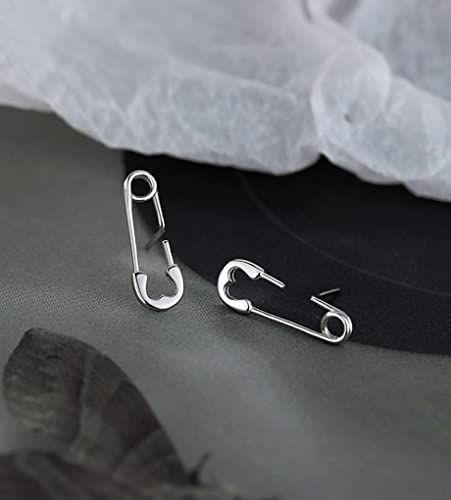 SLUYNZ 925 Sterling Silver Safety Pin Stud Earrings for Women Teens Paper Clip Earrings Punk Earrings Cute Stud Earrings4