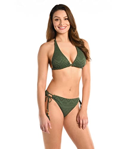 La Blanca Damen Halter Swimsuit Top Bikini, Oliv / / Salzwassersand, 42