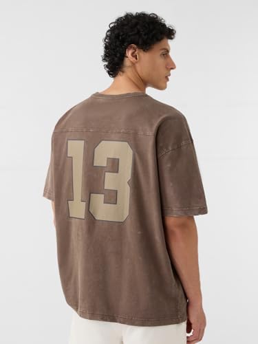 Image of The Souled Store Mr. Soul Men and Boys Short Sleeve Round Neck Purple Graphic Printed Cotton Oversized T-Shirts