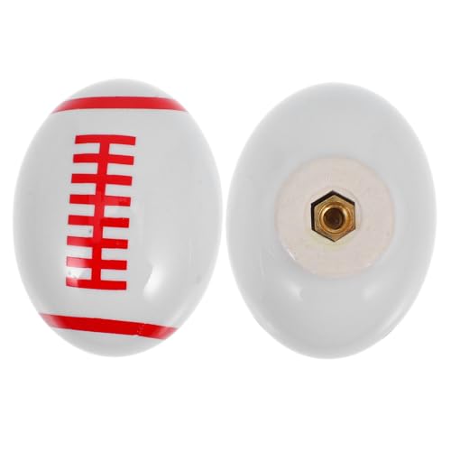 balacoo 2pcs Cartoon Rugby Ball Knobs Sports Door Handles for Kids Easy Installation Versatile for Cabinet Drawer Pulls
