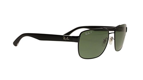 Ray Ban Mens Sunglasses RB3530 002/9A Black Green Lens 58mm Authentic3
