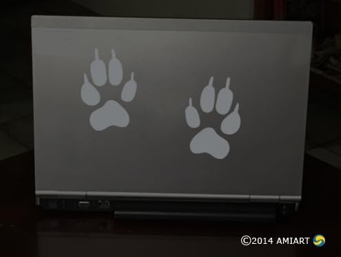 Miniatura 3 de Calcomanía de huellas de lobo, incluye 2 tamaños reales de huellas de lobo gris real, adhesivo de vinilo para ventana de automóvil, camión,