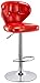 Nowoczesny Pu Skórzane regulowane stołki barowe z tyłu, wysokość licznika stołek obrotowy, chromowany podnóżek i bazowy obrotowy barstoolki, 3 kolory, 63-83 cm (kolor: biały) (Color : Red)