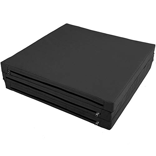 POCREATION Tapete de exercício de 3 camadas resistente ao desgaste, durável com tapete de espuma de