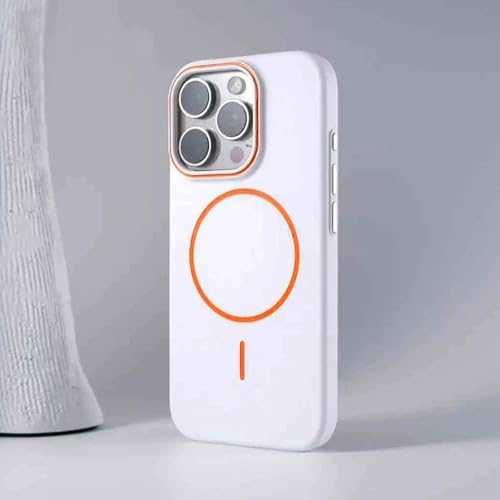 Coque iPhone 16 Pro Max ultra-fine et mate blanche compatible chargeur ventouse