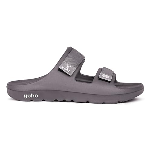Image of YOHO Wilo Double Strap Sliders for Men | Cushioned & Lightweight | Adjustable Strap | Comfortable Monsoon Footwear & Rainy Sandals