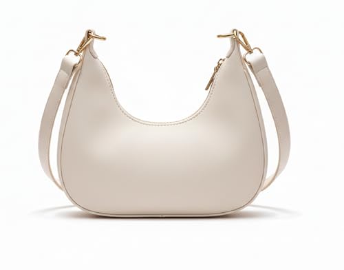 Image of Women's Faux Leather Shoulder Bag with Adjustable and Detachable Sling Strap for Women | Stylish Crossbody Bags For Women | Ladies Shoulder Purse (Off White) | LightWeight