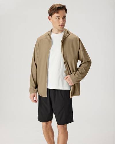 Men's UPF 50+ Sun Protection Athletic Hoodie Lightweight Full Zip Long Sleeve Hiking Outdoor Jacket4
