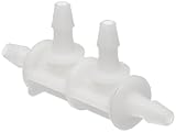 Value Plastics 4PLL210-1 White Nylon Manifold, 200 Series Barbed Four Port Double Elbow, 1/16