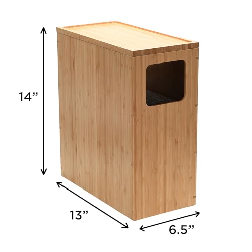 Mobilevision 1971AA Bamboo Slim Trash Can thumb #2