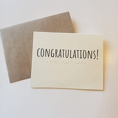 Braille Card, Congratulations Card for Braille Reader, Card