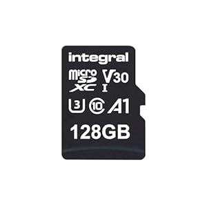 Integral 128GB Micro SD-Karte 4K Video Premium High Speed Speicherkarte SDXC Bis zu 100MB/s Lesegeschwindigkeit und 50MB/s Schreibgeschwindigkeit V30 C10 U3 UHS-I A1