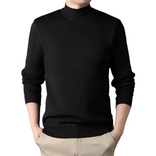 Jegsnoe Men Slim Long Sleeve Pullovers Mock Neck Knitted Sweater