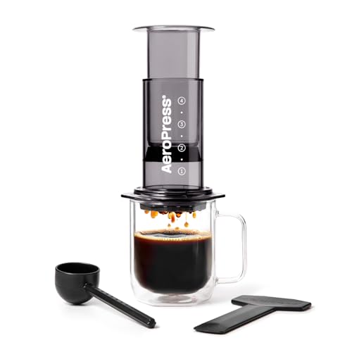 AeroPress Clear Black cafetière à piston tout-en-un, style expresso...