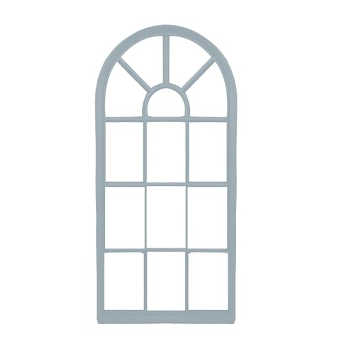 VFM - Arched Garden Mirror Mirror for Gardens Distressed for Walls Indoor & Outdoor Mirror Durable & Elegant Panelled Mirror - 34. 5cm 69. 5 X 2. 5cm Grey