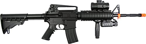 Double Eagle M83A2 M16 Electric Airsoft Gun Full Auto Fps-250 W/Flashlight, Foregrip, Red Dot Scope, Silencer(Airsoft Gun) #TOP3