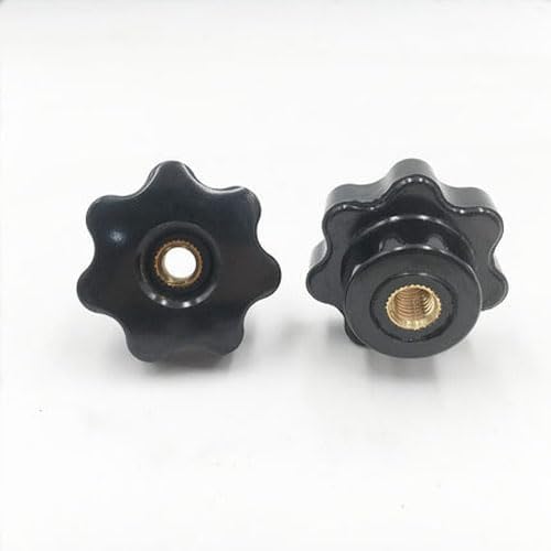 2pcs M8 Seven-star through hole handle Plum bakelite handle nut Outer diameter 32mm-50mm - (Dimensions: M8x50mm)