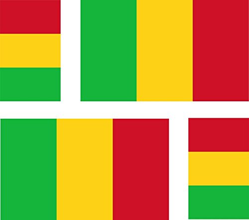 Akachafactory 4 x Autocollant Sticker Voiture Moto Valise pc Portable Drapeau Mali malien