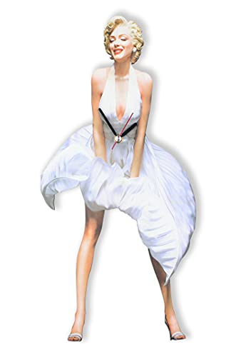 DC21 Wanduhr Marilyn Monroe Wand Uhr | Wanddeko Vintage Deko Wohnzimmer Wanduhren | Wanduhr Aus Holz Dekouhr | Küchendekoration Küchenuhr Kinderzimmer Büro Holzuhr (Marilyn Monroe) Cover