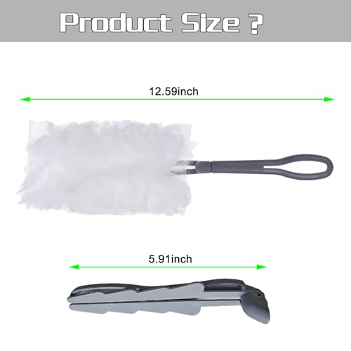 Image of 2PCS Extender Duster Mop Handle for Duster Refill, Replacement Foldable Dust Handle with 2 Count Duster Refills. (Grey)