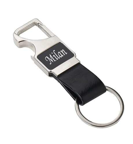 Personalised Name Print Metal Keychain with Bottle Opener & Leather Strap for Men & Women, Stainless Steel Hanging Key Ring for Car Bike Home Keys Customized Keychain (Black, Snap Hook)-image-9
