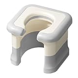 Mobility Tragbarer Toilettensitz for Hocktoiletten, Toilettenhocker aus PP-Material for ältere und schwangere Frauen(Grey)