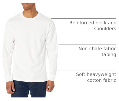Image of Hanes Men's Beefy Long Sleeve Shirt, 1 or 2 Pack