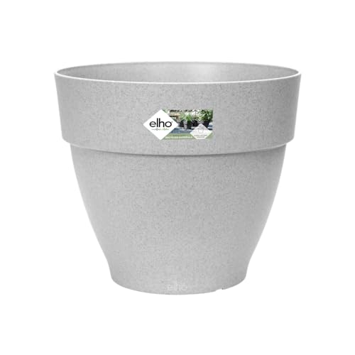 elho Vibia Campana Round 20 - Plant Pot for Outdoor - 100% Recycled Plastic - diameter 19.5 x H 16.8 cm - Grey/Living Concrete