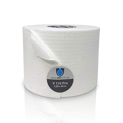 DRYTOP ® Spezialvlies V 110 Pro für Flüssigkunststoff und Dachabdichtung | perforiertes Vlies mit 110,0 g/m² gem. Flachdachrichtlinie und Zulassung (20 cm x 50 Meter)