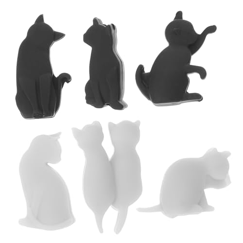 Amosfun Esclusivo Segnabicchieri in Silicone Per Gatti Confezione Da 6 Porta Bustine Di Tè Per Feste Con Ciondolo A Forma Di Calice Da Vino