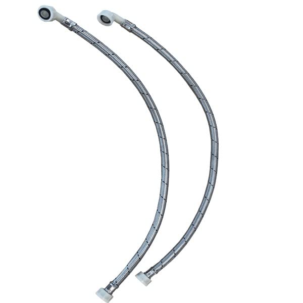 Water Softener Installation Hoses Steel Braided - Pair 15mm 3/4" 0.8m Food Grade
