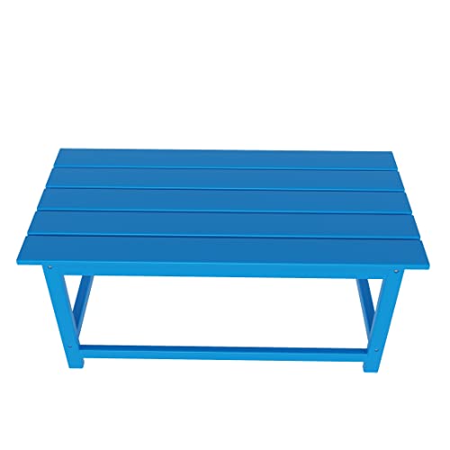 Westintrends Malibu Outdoor Coffee Table, 35" X 17.5" All Weather Poly Lumber Patio Adirondack Coffee Table For Garden Lawn Porch Balcony, Pacific Blue #TOP5