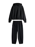 THE SET Damen Scuba-Hoodie und Barrel-Jogginghose, 2er-Pack Schwarz M