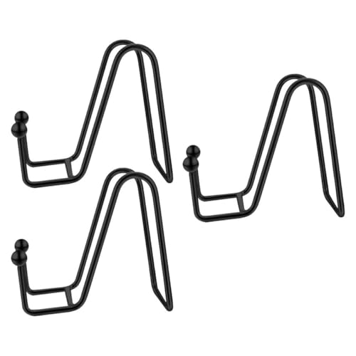 AMUSLESUR Soportes para Platos de Hierro Negro 3piezas para Exhibición y Organización en Cocina Estilo Minimalista y Vintage Ideales para Celebraciones y Almacenamiento