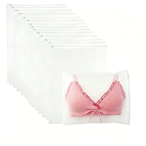 Swimsuit Storage Bags - 50 Pack 8x10 Inch Frosted Zipper Bags for Clothes Shipping Waterproof Reusable Travel Packing Bags for Clothes Underwear Socks and Toiletries 3 Mil