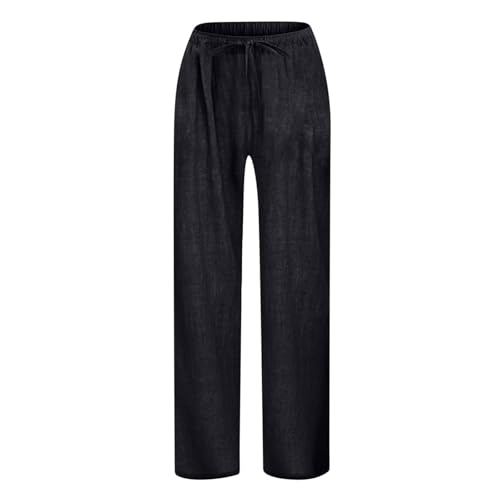 Kids Straight Leg Pants Boys Girls Solid Color School Twill Trousers Elastic Waist Casual Pants (Black, 10-11 Years)2