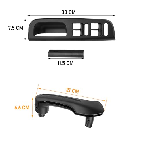 TTCR-II 5 PCS Kompatibel mit Türgriff VW Bora Variant Golf IV Türgriff Innen Rechts +Türgriff Innen Links PASSAT B5/JETTA/GOLF MK4 Handgriff 3B0867172,1J0867172A Ziehgriff der Beifahrertür (Schwarz)