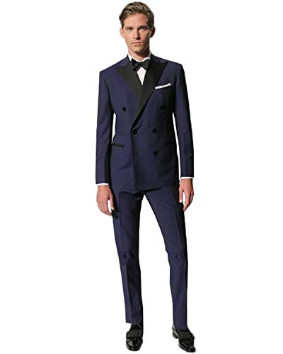Pantalon 2 pièces homme costume double boutonnage col pointe tuxedo