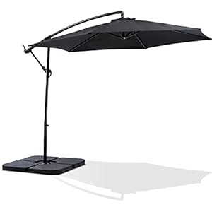 MaxxGarden – Parasol (diameter 300 cm) met extra kruisbasis, in hoogte verstelbare parasol, balkon met uv-bescherming…