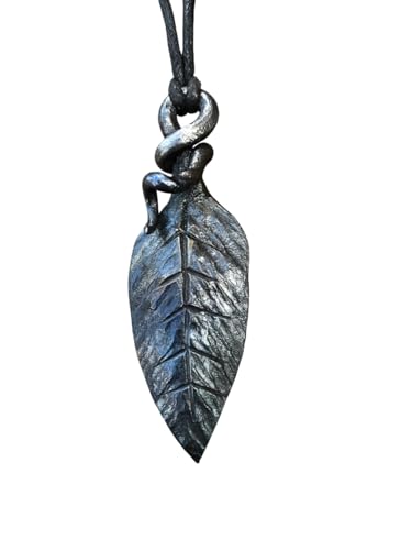 ARTIZANSTORE Hand Forged Iron Leaf Pendant