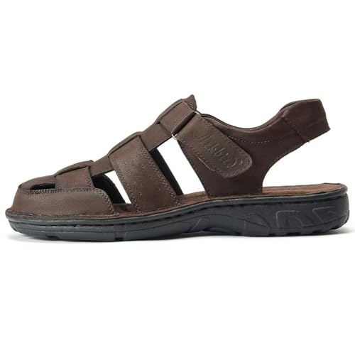 Image of Arkbird Men's Sandals, Closed Toe Leather Fisherman Outdoor Hiking Sport Shoes Summer